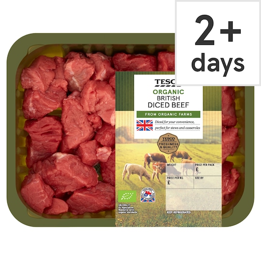 Tesco Organic Diced Beef 400G Tesco Groceries