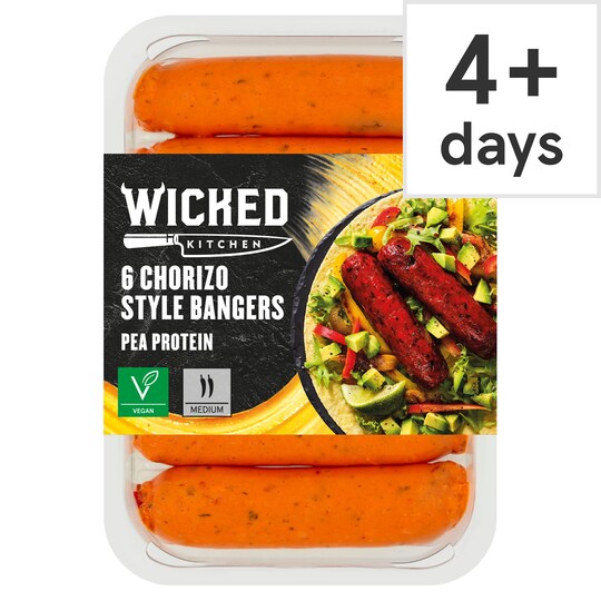 Wicked Kitchen 6 Chorizo Style Bangers 350G Tesco Groceries