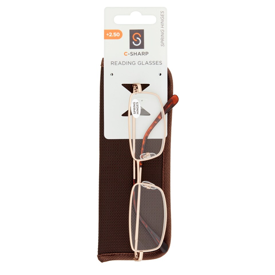 C-sharp Metal Reading Glasses +2.50