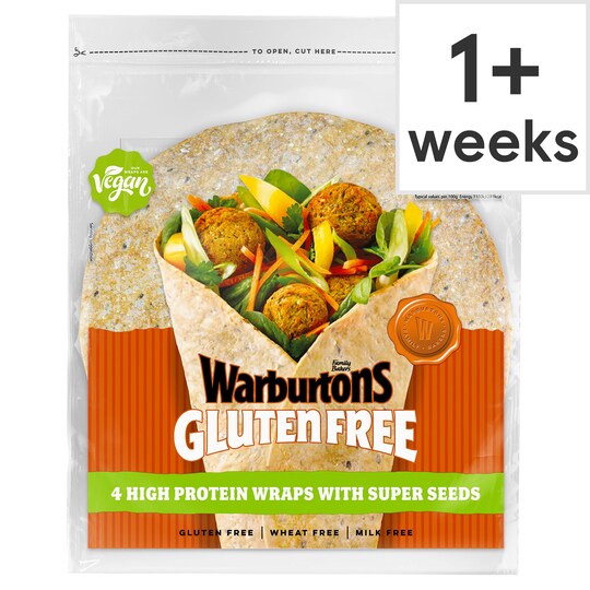 Warburtons Gluten Free Protein Super Seeds 4 Wraps Tesco Groceries