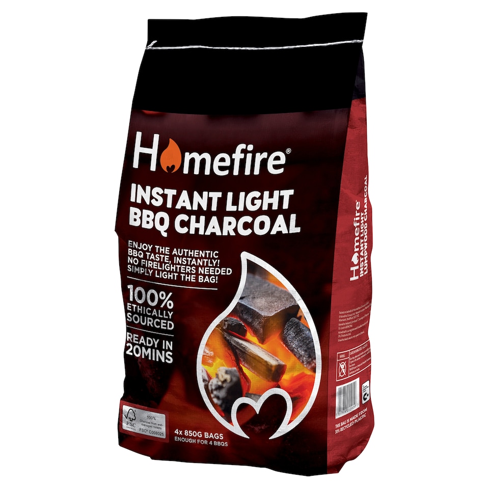 Homefire 4X Bags Instant Light Lumpwood Charcoal