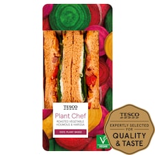 Tesco Plant Chef Houmous Harissa Vegetable Sandwich