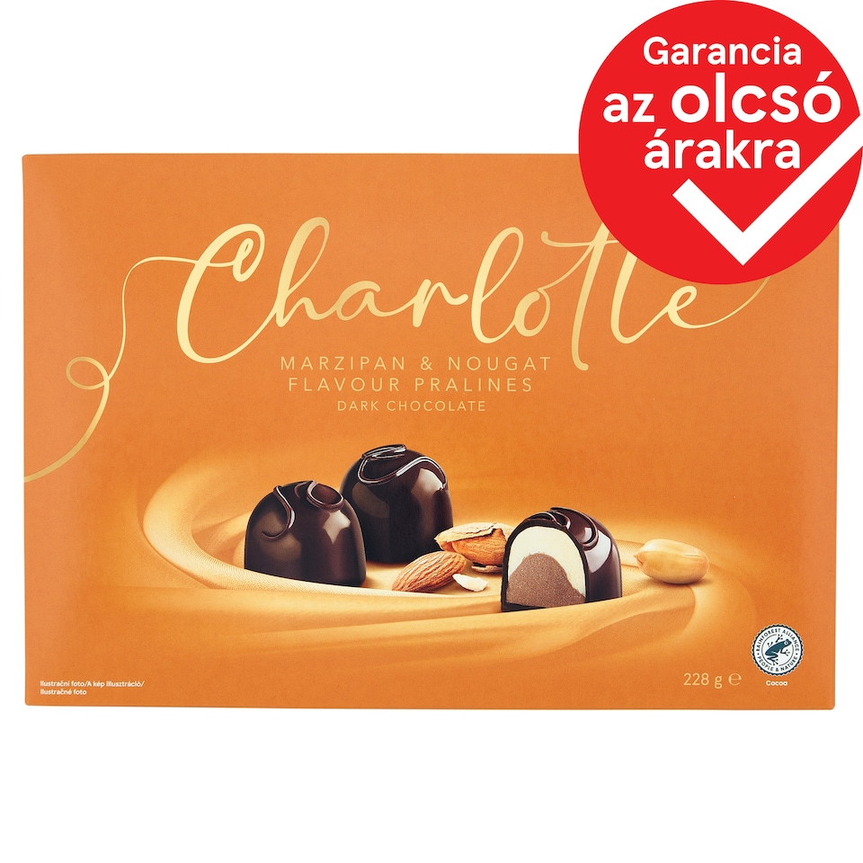 Charlotte Marzipan & Nougat Flavour Pralines Dark Chocolate 228 g