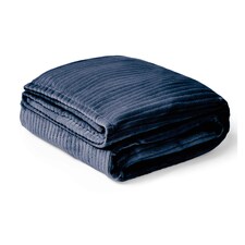 Silentnight Navy Blue Ribbed Throw