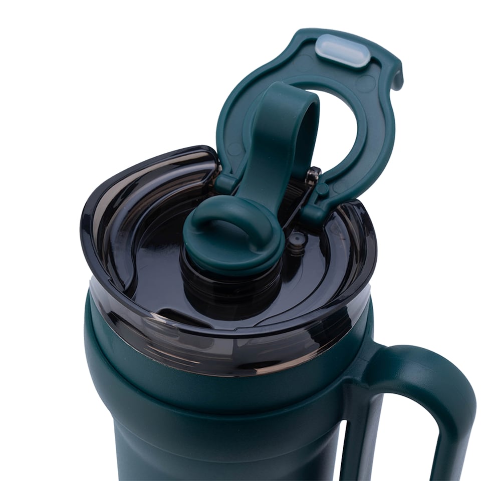 image 1 of Tesco Green Tumbler with Oval Handle 850Ml