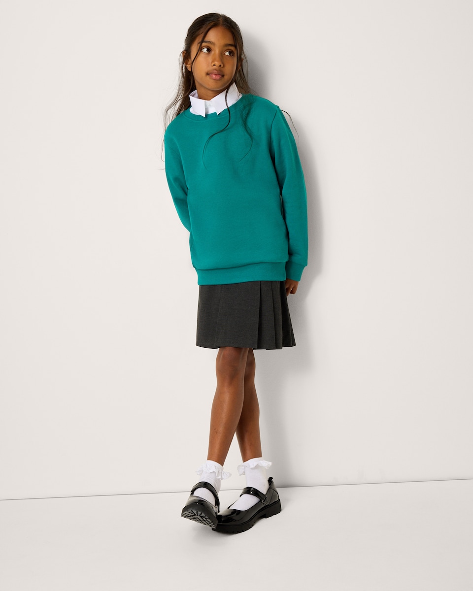 image 1 of F&F School Unisex 2-Pack Cotton Rich Sweatshirts in Jade