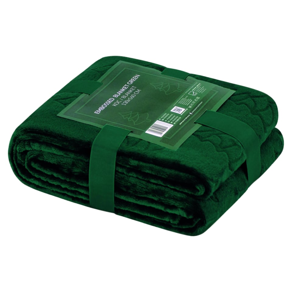 Domarex Embossed Green Blanket 130 cm x 160 cm