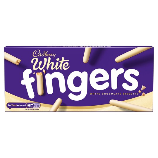 Cadbury White Chocolate Fingers Biscuits 114G Tesco Groceries