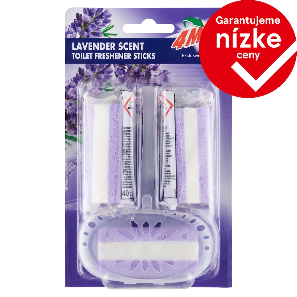 4MAX Lavender Scent Toilet Freshener Sticks 3 x 40 g (120 g)