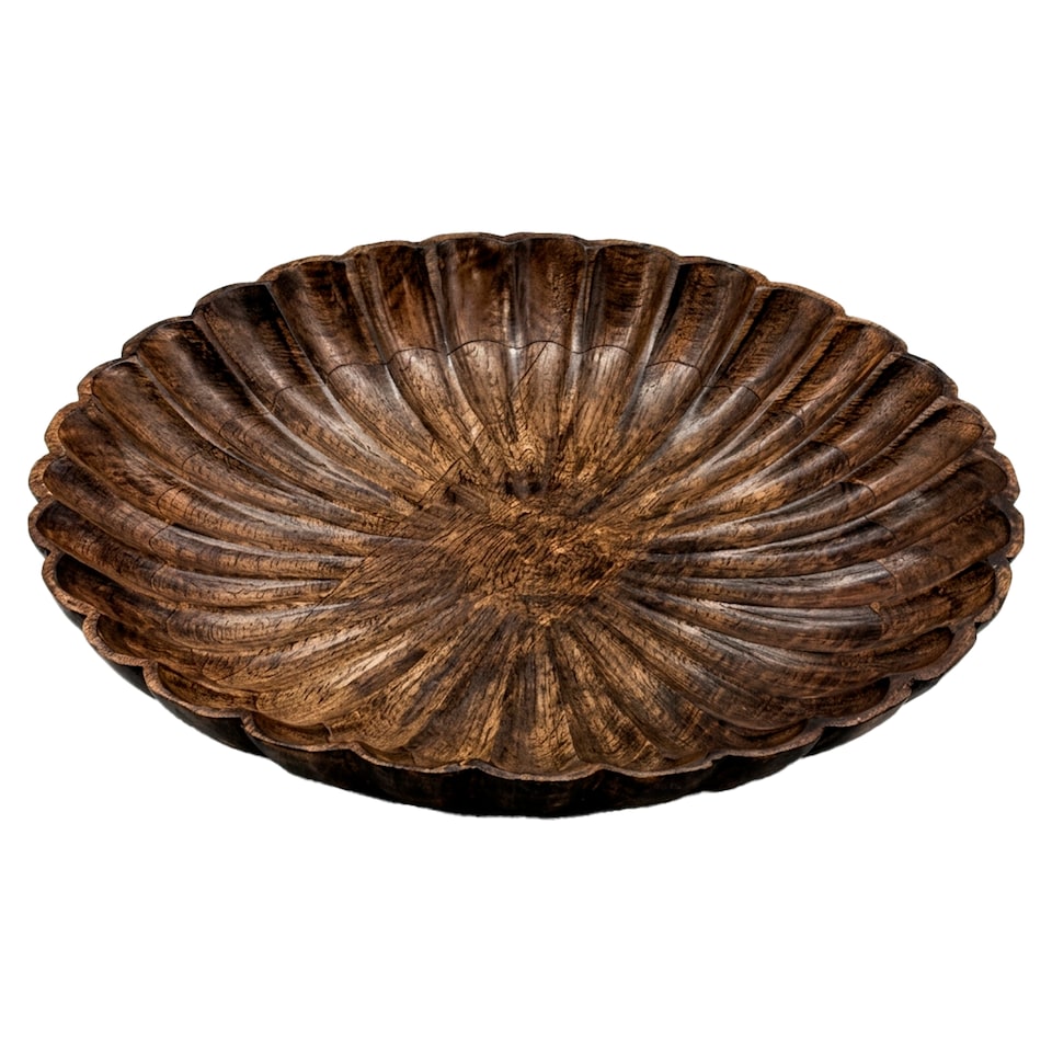 F&F Home Wooden Wavy Bowl