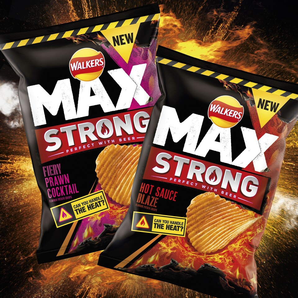 image 1 of Walkers Max Strong Fiery Prawn Cocktail Multipack Crisps 6x27g