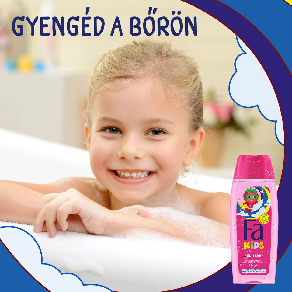 Fa Kids 3 az 1-ben tusfürdő és sampon piros bogyós gyümölcs illattal 250 ml  1. kép