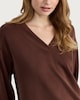 image 1 of F&F V-Neck Loungewear Top in Chocolate