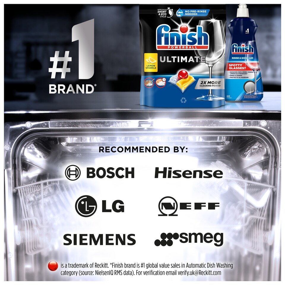 image 1 of Finish Ultimate All In One Deep Clean & Shine 75 Dishwasher Tablets 967.5g