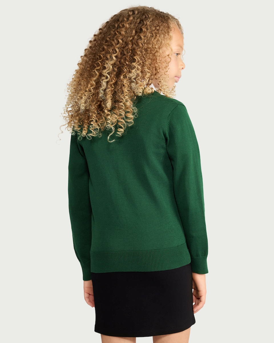 image 1 of F&F School Unisex 2-Pack Pure Cotton Knitted Cardigans in Green