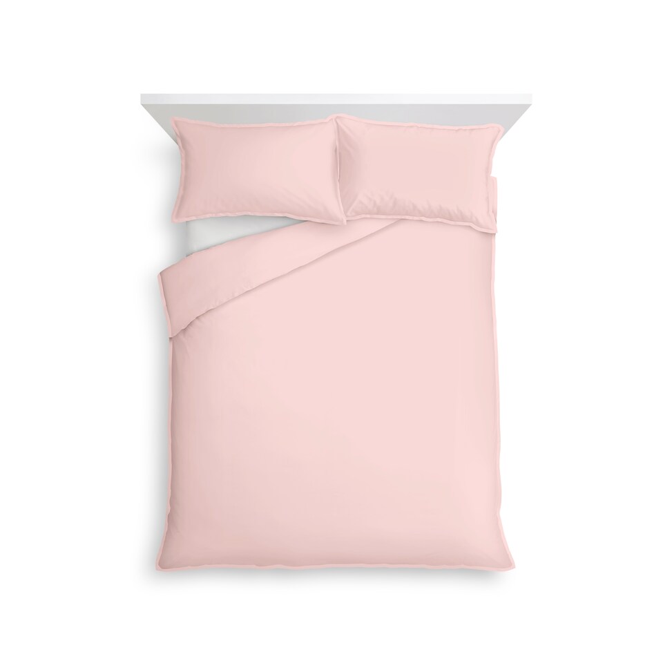 F&F Home 100 Cotton Double Stitch Duvet Set Pink Double