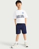 image 2 of F&F Active Cotton Rich Zip Pocket Shorts in Navy