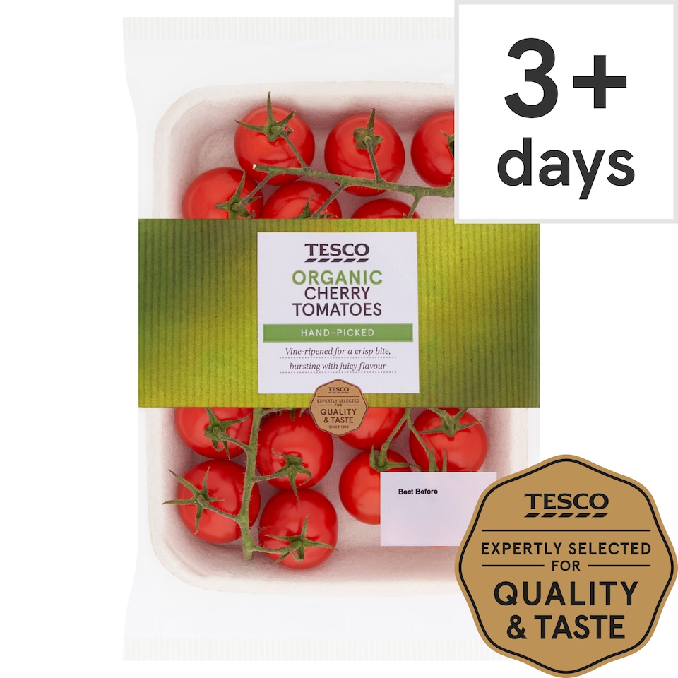 Tesco Organic Cherry Tomatoes On The Vine 200g
