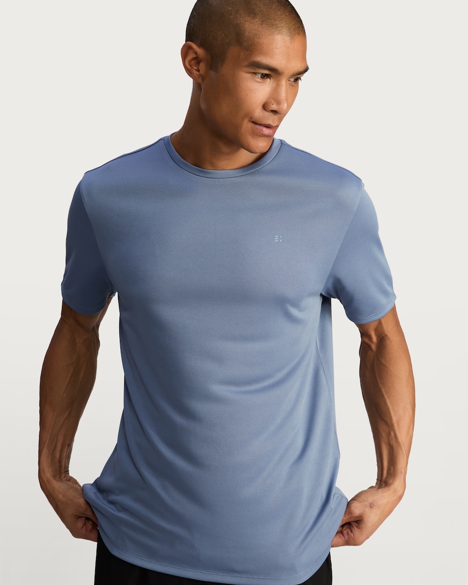 image 1 of F&F Active Crew Neck Short Sleeved Running T-Shirt in Blue