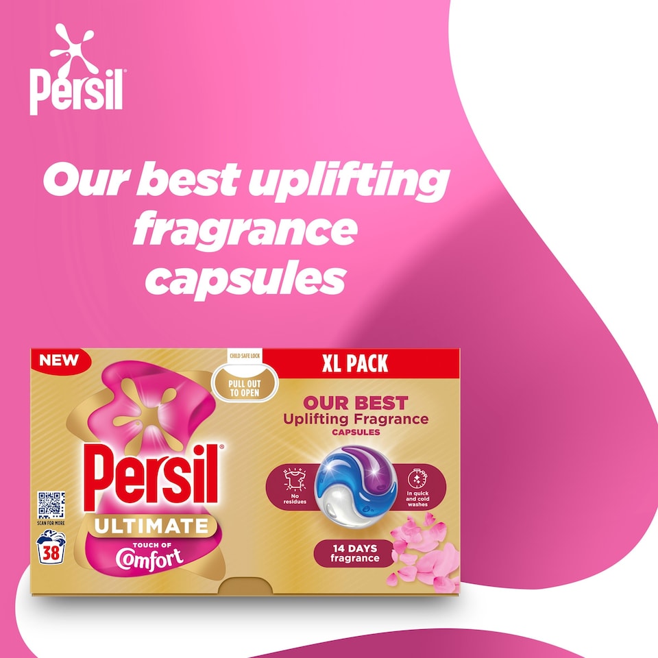 image 1 of Persil Ultimate Touch of Comfort Laundry Washing Capsules 38 Washes 801.8g