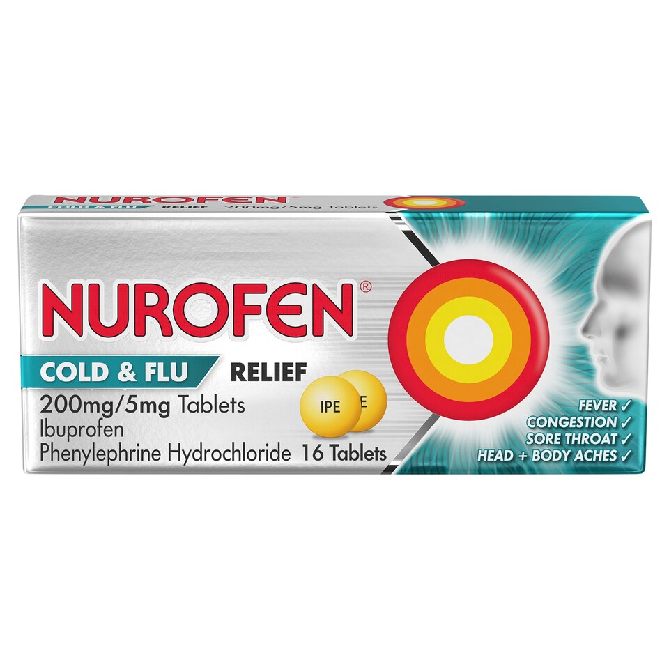 image 1 of Nurofen Cold & Flu Relief Tablets - Ibuprofen, Phenylephrine Hydrochloride 16s