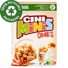 Cini Minis Churros ropogós, fahéjas gabonapehely teljes kiőrlésű búzával 300 g
