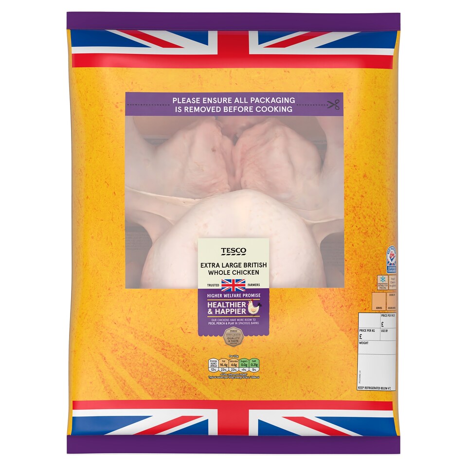 Tesco Extra Large Whole Chicken 2.1-2.6kg