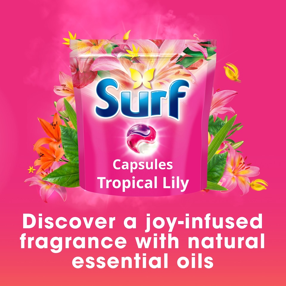 image 1 of Surf 3 in 1 Tropical Lily Washing Capsules 51 Washes 882g
