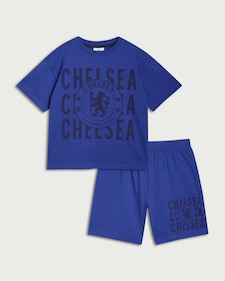 Chelsea 2-Piece Pure Cotton Top and Shorts Pyjama Set in Blue