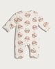 image 2 of F&F Baby Cotton Rich Little Bear Padded Sleepsuit in White