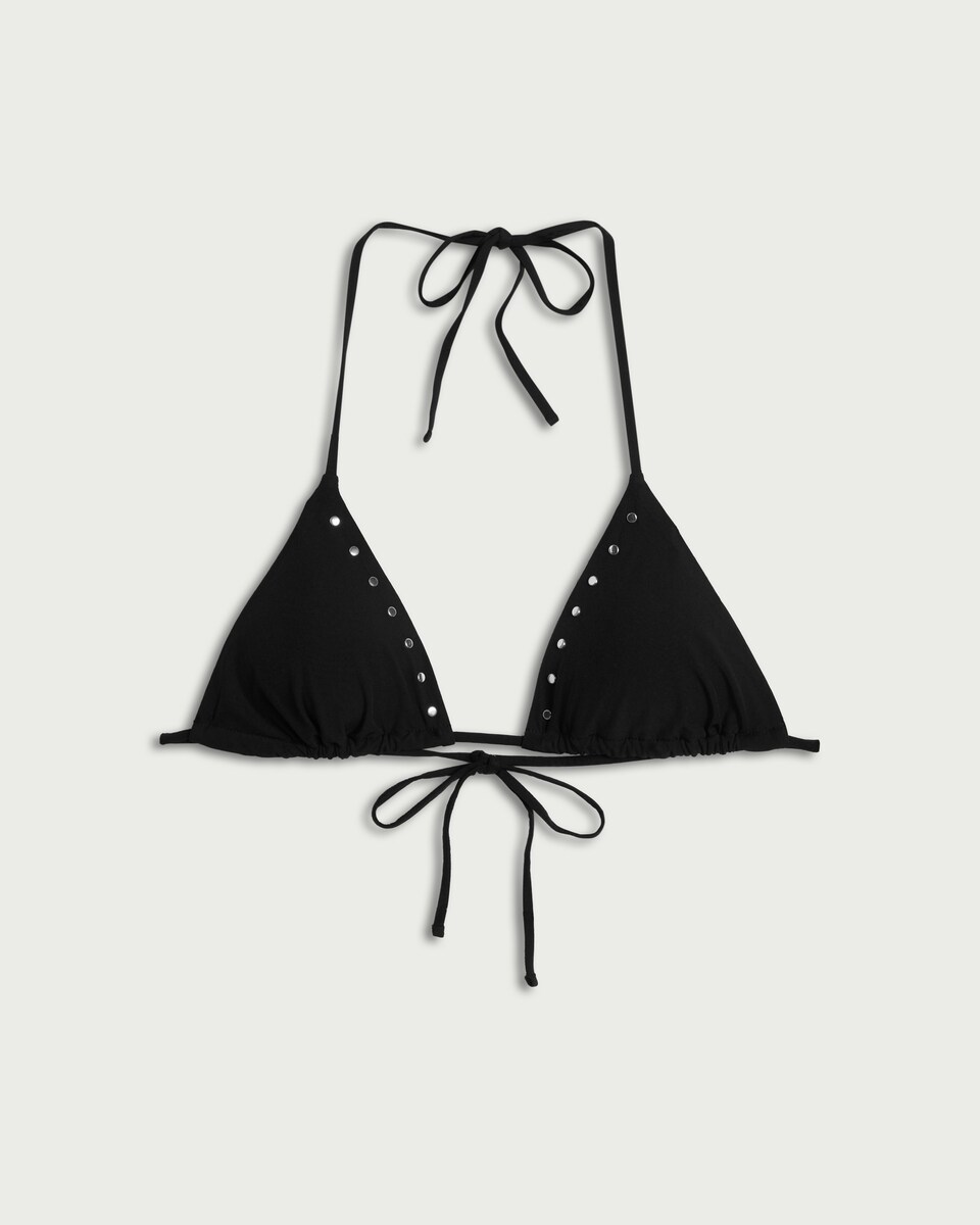 image 1 of OH ME OH MY Studded Triangle Bikini Top in Black