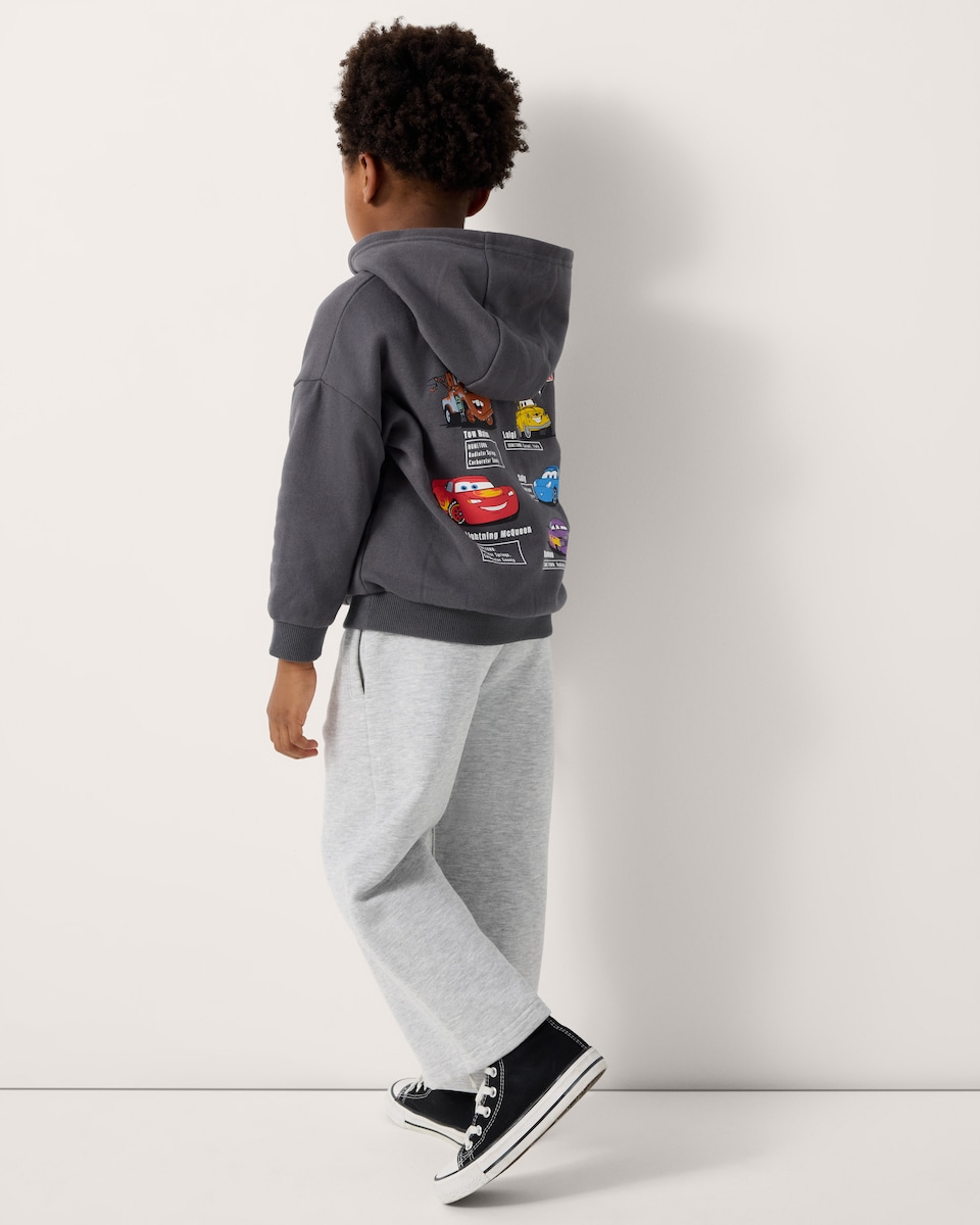 image 1 of Disney Cars Cotton Rich Hoodie in Grey