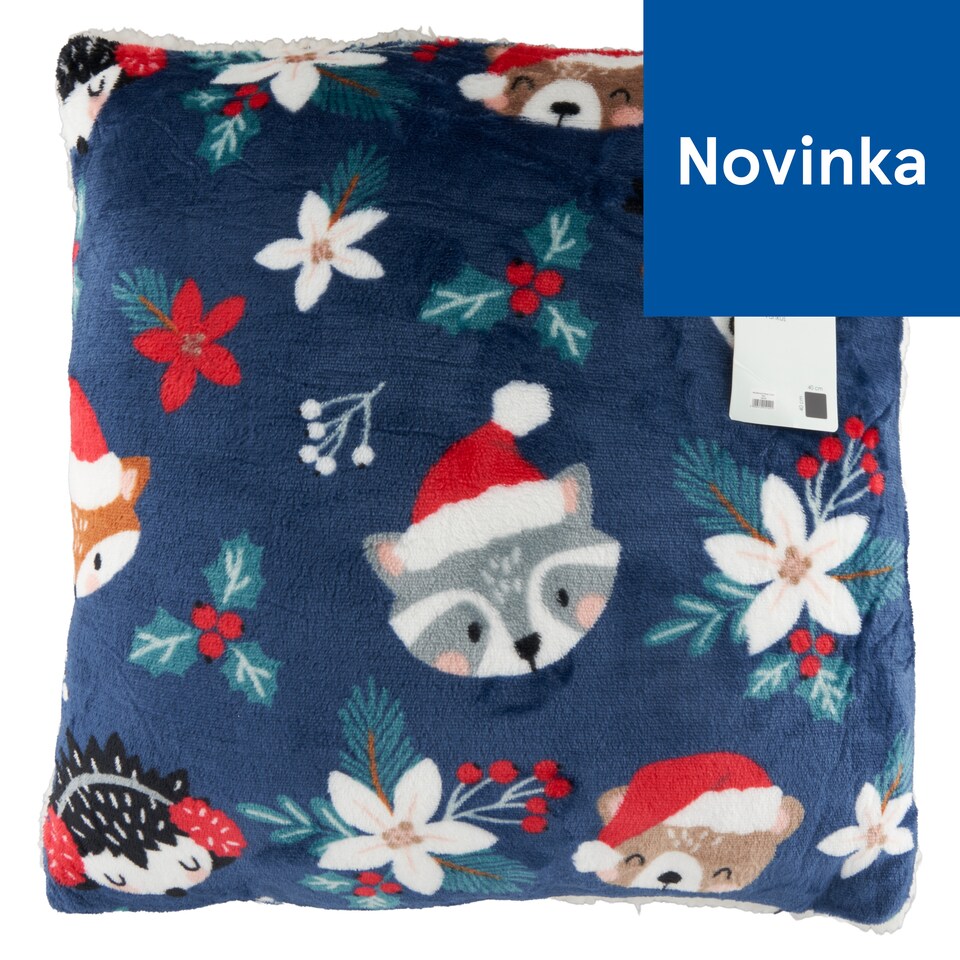 Microflannel & Sherpa Blue Cushion 40 x 40 cm