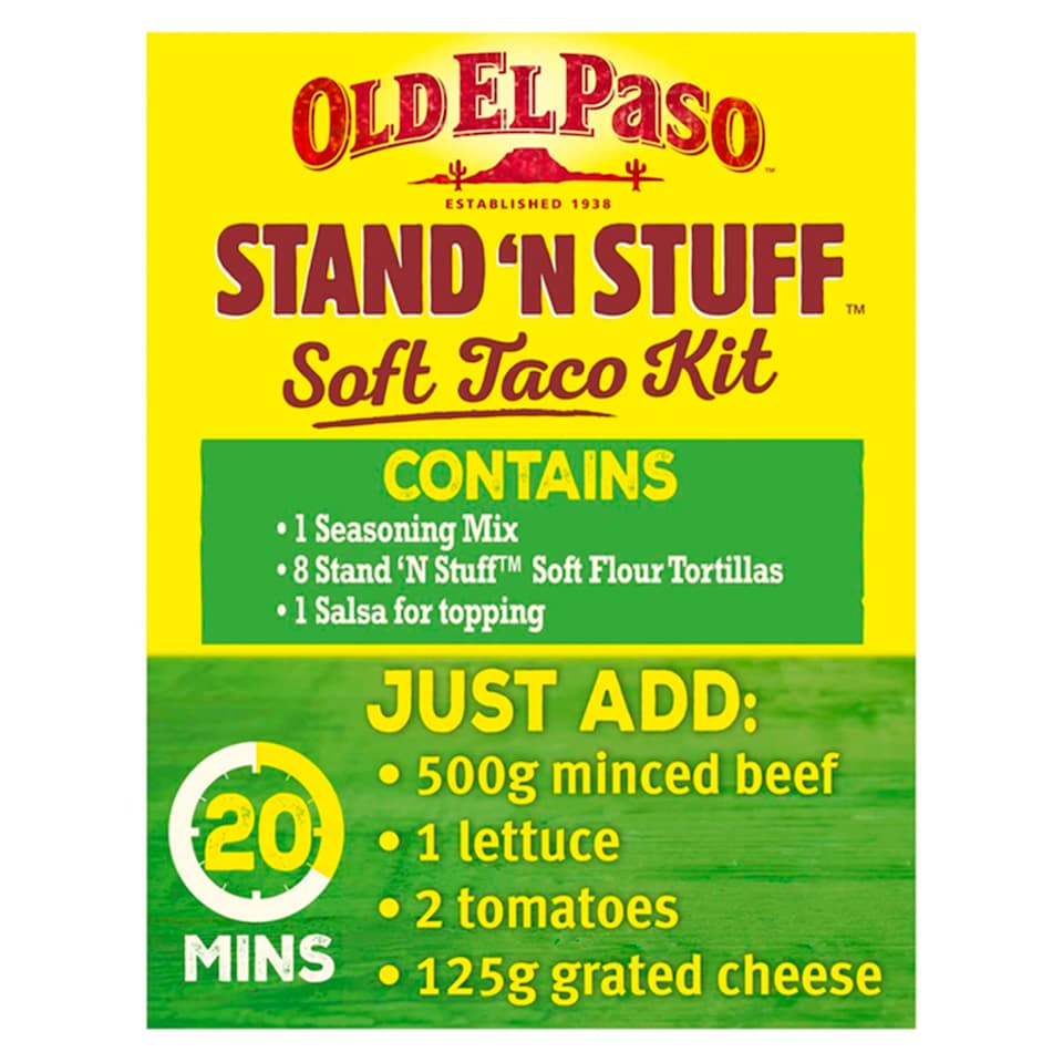 image 1 of Old El Paso Stand 'N Stuff Taco Boat Kit - Smoky BBQ 350g