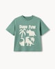 image 3 of F&F Boys Pure Cotton Dinosaur T-Shirt in Teal