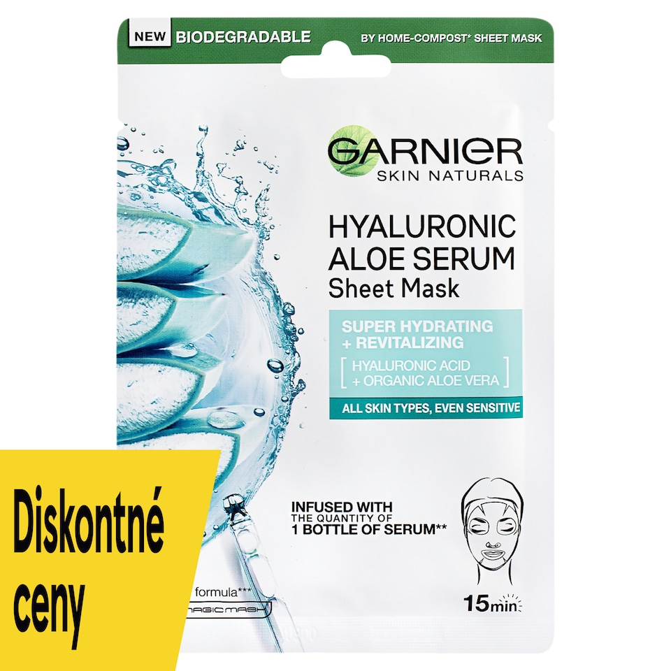 Garnier Skin Naturals revitalizujúca textilná maska Hyaluronic Aloe, 28 g