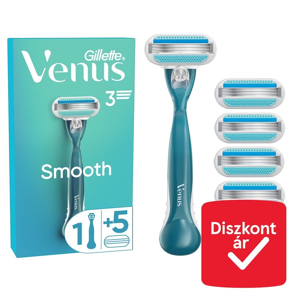 Gillette Venus Smooth Női Borotva, 5 Borotvabetétekkel  1. kép