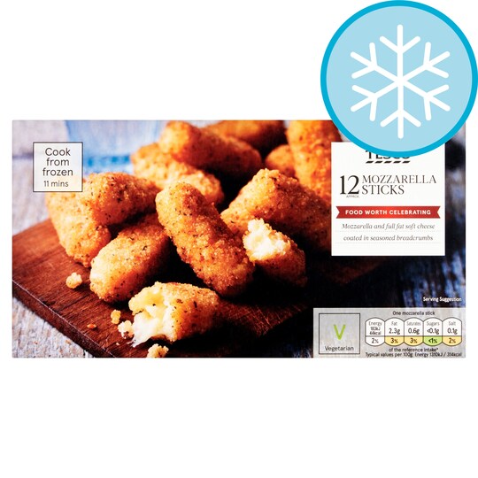 Tesco 12 Mozzarella Sticks 180G Tesco Groceries