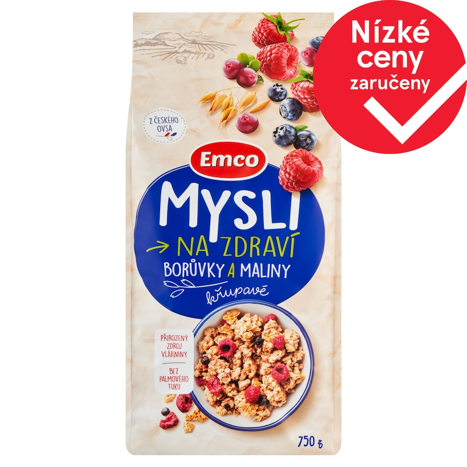 Emco Mysli na Zdraví Křupavé borůvky a maliny 750g