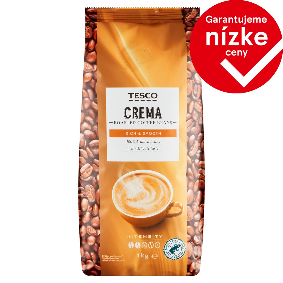 Tesco Crema pražená zrnková káva 1 kg