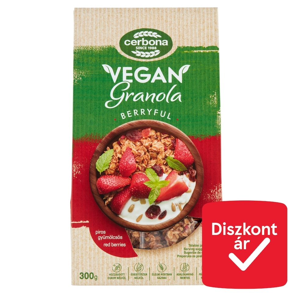 Cerbona Vegan Granola Cereal with Red Berries 300 g