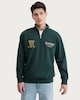 image 1 of Guinness Extra Stout Cotton Rich Embroidered Half Zip Sweatshirt in Green
