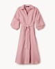 image 6 of F&F Striped Puff Sleeved Midi Dress in Pink