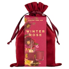 F&F Home Floral Bouquet Winter Rose Drawstring Gift Set