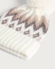 image 2 of F&F Knitted Fair Isle Pattern Pom Pom Beanie Hat in Neutral
