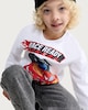 image 1 of Disney Cars Pure Cotton Race Ready Long Sleeved Top in White