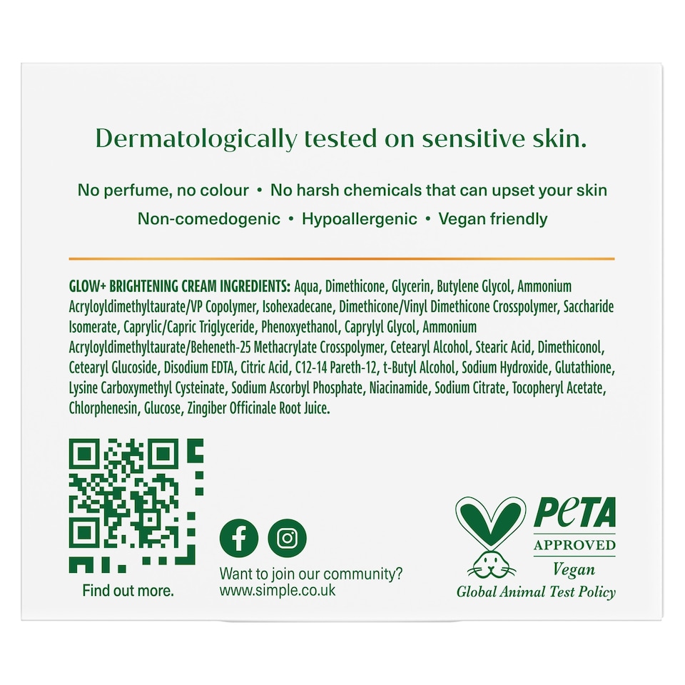 image 1 of Simple Glow+ Brightening Gel Face Cream Moisturiser 50ml