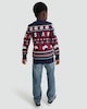 image 3 of F&F Boys Christmas Loading Print Jumper in Navy