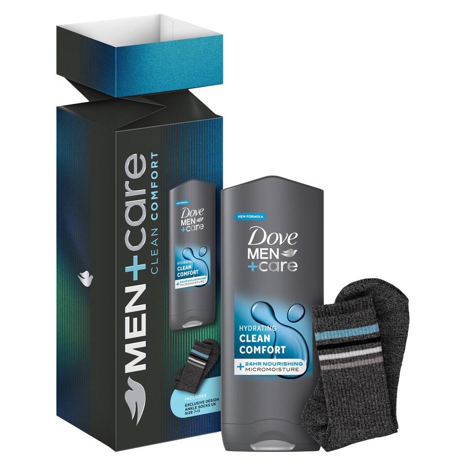 image 1 of Dove Men Plus Care Clean Comfort Bodywash & Socks