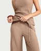 image 1 of F&F Crinkle Textured Wide Leg Co-ord Trousers in Mink